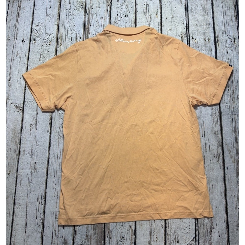 William Murray Golf Polo Shirt Men's L Orange Scotch Plaid Lined Stretch Logo - Picture 9 of 10